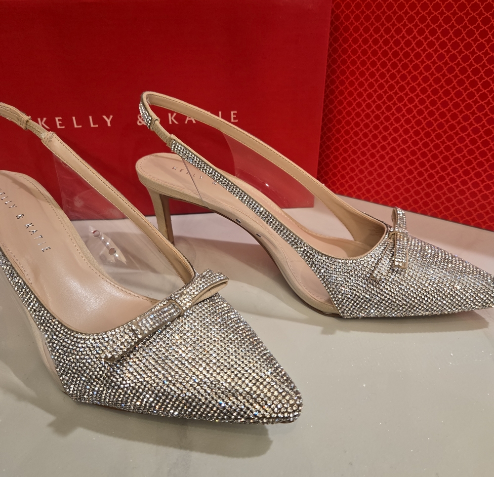 Kelly & Katie Sparkling Rhinestone Slingback Pumps
